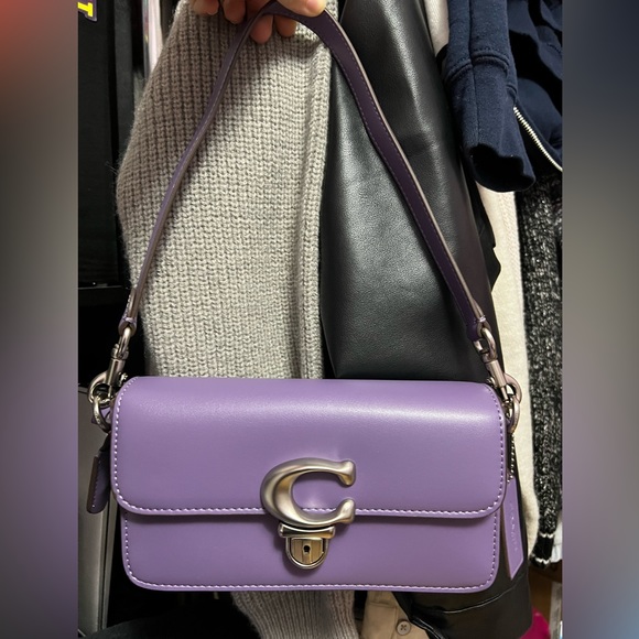 Coach Handbags - Coach Studio Flap Purple Leather Shoulder Bag